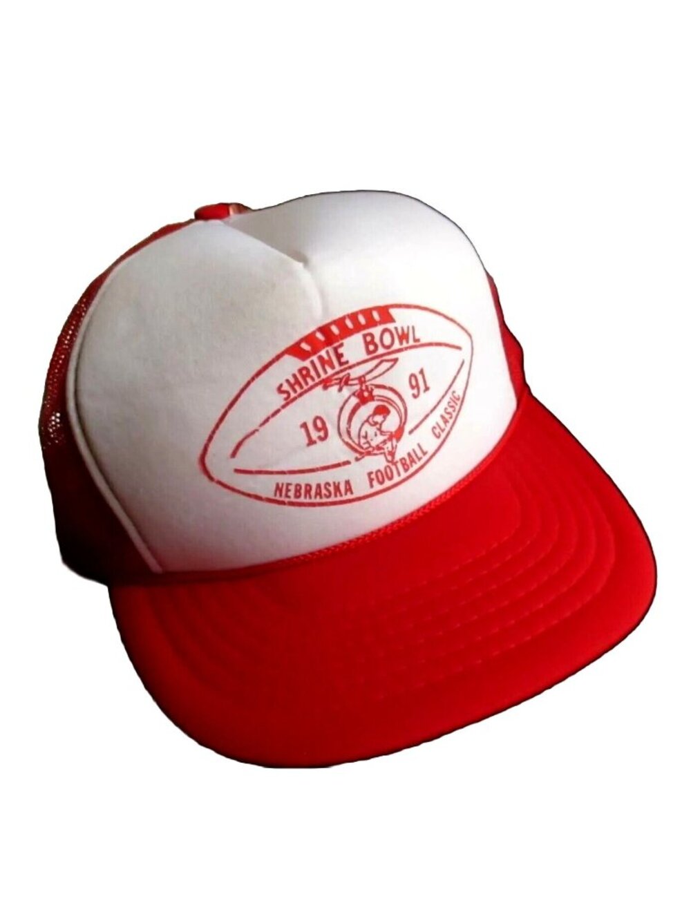 NEBRASKA FOOTBALL MASONIC SHRINER trucker Skater Cap  NOS True Vtg 90s 1991 OSFA